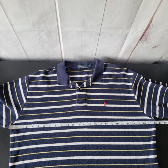 Polo Ralph Lauren Vintage 90’s Classic Fit, Textured Knit Striped Short-Sleeve - Picture 5 of 6